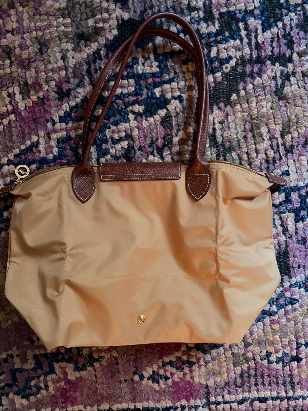 Longchamp Medium Le Pilage Nylon Shoulder Tote in Fawn - Picture 3 of 6